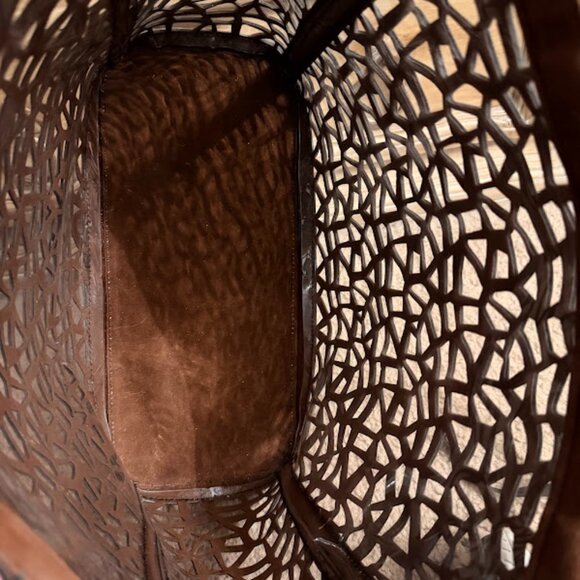 GUC~ 2/1 Laser Cut Out Black Shopper & Leopard Cross Body Bag-Purse-Tote (Bin 9) - Picture 6 of 11